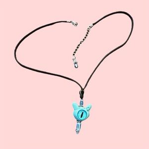 Handmade (not by me) boutique blue cat eye necklace